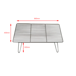 <span class=keywords><strong>Barbecue</strong></span> au charbon de bois en acier inoxydable 304 robuste <span class=keywords><strong>avec</strong></span> deux poignées - 860x400 mm - Product Image 2