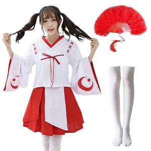 Disfraz de Cosplay de Anime Japonés, Kimono de Luna Creciente y Viento, <span class=keywords><strong>Kikyo</strong></span> Miko, para Convenciones de Anime, Disfraz de Juego de Rol, Vestido para Niña - Product Image 2