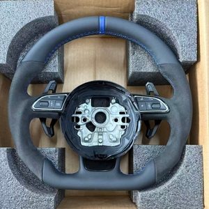 Volant en cuir R8 RS pour <span class=keywords><strong>Audi</strong></span> A1 A3 8P 8V 8Y A4 C6 C7 A5 A6 B8.5 C8 B8 B9 RS3 RS5 RS7 S3 <span class=keywords><strong>S4</strong></span> S5 S6 S7 Q3 Q5 Q7 Q8 TT TTRS - Product Image 2