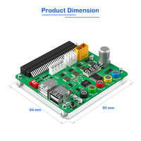 Carte d'alimentation avec bouton de tension réglable (3.3V/5V/12V), voltmètre numérique USB 2.0/QC 2.0/3.0 pour le stockage