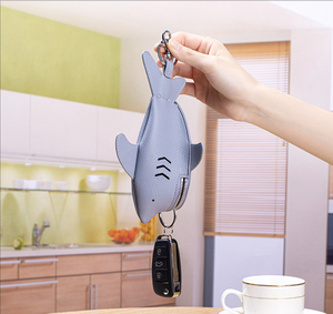 2025 New Pu Leather Personalized Creative <b>Little</b> Shark Keychain Pendant Cute Fashion Earphone Lipstick Storage Bag Hanging - Product Image 2