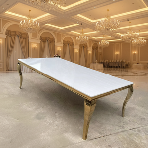 Modern Luxury Convertible Waterproof Stainless Steel Round Dining <b>Table</b> for Hotel Wedding Home Events - Product Image 1