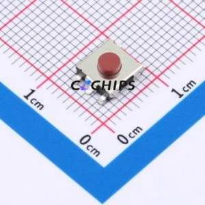 H4C312110 Tactile Switch SMD-5P,6.5x6.2mm Switch Single Pole Single Throw Round Button 2.6N Vertical Mount - Product Image 1
