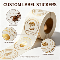 Étiquettes autocollantes personnalisées imperméables avec logo en feuille d'or pour bouteilles et emballages alimentaires
