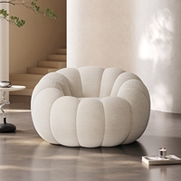 Chaise nouveau design Chaise de salon nordique moderne Chaise de salon citrouille confortable Fauteuil de repos Canapé simple Canapé boucle