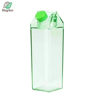 Milk Carton Water Bottle 450ml Transparent Plastic Clear Milk Carton Water Bottle can Customize Logo