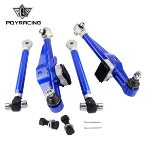 Kit de bras de suspension inférieurs réglables Poyracing pour Nissan S14, système de suspension Panarm en acier bleu - Product Image 1