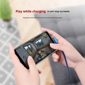 Đôi khuỷu tay Loại-C 3A nhanh chóng sạc bện cáp <span class=keywords><strong>USB</strong></span> cho điện thoại <span class=keywords><strong>Android</strong></span> Gaming-Phong trào tay không bị cản trở - Product Image 3