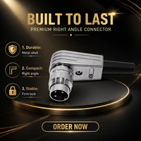 Connecteurs M16 DIN aérospatiaux IP40 mâles, coudés, 3-8 broches, plaqués argent, 5A 250V, compatibles Amphenol C091