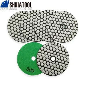 SHDIATOOL 4inches #800 B Dry Diamond Polishing Pads 100MM Diamond Flexible Sanding Discs For Granite Marble