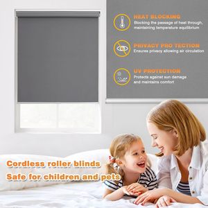 Remote Control Built-In Plain Motorized Light Adjust Roller Blinds Battery Blackout Motor Single Layer Polyester Eco-Friendly - Product Image 2
