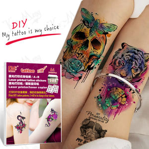 Tatuajes Temporales Personalizados KeMeng para Cara y Cuerpo - Diseños de Tigre, Lobo y Calavera, Papel de Transferencia de Agua, Logotipo y Colores Personalizables - Product Image 1