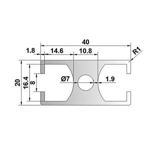 Perfil de Aluminio Industrial Serie 6000, Estándar Nacional 2040G, Revestimiento Electroforético, Marco para Puerta con Servicio de Corte - Product Image 5