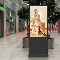 Afficheur publicitaire LCD tactile sur pied pour intérieur, affichage numérique intelligent vertical 2K/4K, kiosque avec CMS basé sur le cloud pour la vente au détail