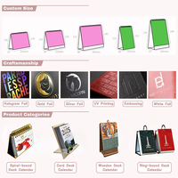 Mini calendrier de bureau personnalisé promotionnel avec impression sur mesure, calendrier de poche à feuilles mobiles, petit calendrier 2027