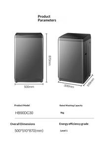 Lavadora <span class=keywords><strong>Hisense</strong></span> HB90DC30 con Pulsador, Totalmente Automática, 9 kg, para Uso Doméstico, Apartamentos de Alquiler, Dormitorios, 1 Estrella de Eficiencia Energética - Product Image 4