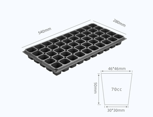 Plateau de semis en plastique PS à 72, 105 ou 200 cellules pour légumes de pépinière et semis, avec couvercles - Product Image 2