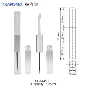 Vente en gros de tubes de gloss à lèvres à double extrémité de 7 ml * 2, contenants vides pour baume à lèvres, tube de gloss à lèvres avec pinceau personnalisé, MOQ 12000 - Product Image 2