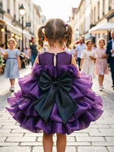 Nuovo Stile 2026 Abito Estivo da Principessa per Bambine in Tulle Lavorato all'Uncinetto, Design a Strati, Gonna Corta, Costume per Spettacoli - Product Image 1