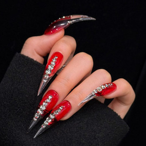 <span class=keywords><strong>Faux</strong></span> ongles pressés faits main, couvrance totale, motifs griffes de dragon, griffes d'aigle, griffes de chat, pré-dessinés avec colle, best-seller en gros - Product Image 1