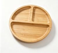 Assiette ronde pour enfants à 3 compartiments, écologique, non toxique, plateau de service pour nourrissons, bambou durable, retour à l'école