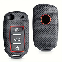 Housse de protection de clé en silicone à 2 boutons pour Volkswagen Skoda SEAT Protecteur de porte-clés en silicone pour télécommande de voiture sans clé