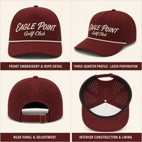 Cappello da Baseball Classico Perforato al Laser con Corda Bordeaux, Alta Qualità, Prestazioni Sportive, Logo Personalizzato, Unisex, Donna, Crema Oro, Stile Street