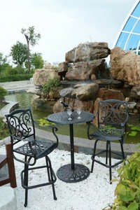 <span class=keywords><strong>Table</strong></span> de bar <span class=keywords><strong>ronde</strong></span> <span class=keywords><strong>en</strong></span> aluminium moulé de haute qualité pour l'extérieur, <span class=keywords><strong>table</strong></span> de bar de patio <span class=keywords><strong>en</strong></span> fer, 2 chaises de bar de <span class=keywords><strong>bistrot</strong></span> résistantes aux intempéries - Product Image 3