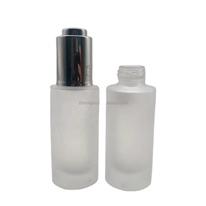 Bouteille sérum à épaule haut incliné en verre, transparent et givré, avec compte-gouttes en plastique, 30ml, livraison directe d'usine, nouveau style - Product Image 2