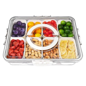 8 ngăn gia vị hộp lưu trữ rõ ràng nhựa kín container lưu trữ di động xử lý Divider tủ lạnh tổ chức và lưu trữ - Product Image 1