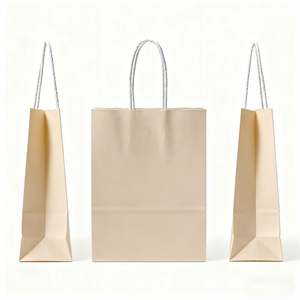 Sac en papier kraft jaune uni personnalisé KM avec poignées - Product Image 2