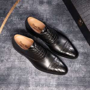 Chaussures de luxe pour hommes en cuir à bout pointu 2025 – Élégantes, faites à la main, motif Oxford, pour bureau, soirée, respirantes - Product Image 4