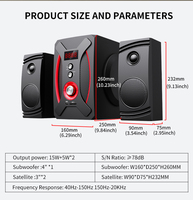 ODM Led USB FM Haut-parleur de basses lourdes Son surround Hifi Caisson de basses Ordinateur PC Haut-parleurs 2.1 Haut-parleur multimédia avec télécommande