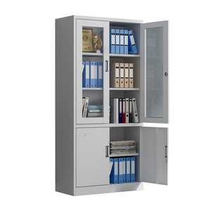 Tủ hồ sơ kim loại Bốn cửa có thể tùy chỉnh với cửa kính trong tủ kim loại văn phòng - Product Image 2