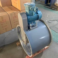 Ventilateur axial antidéflagrant à entraînement par courroie, résistant aux hautes températures, pour la protection incendie et l'élimination de la poussière dans les mines