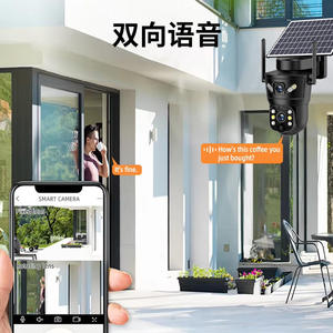 กล้องวงจรปิดพลังงานแสงอาทิตย์ V380 เลนส์คู่ ความละเอียด 6MP HD ภาพสีเต็มรูปแบบในเวลากลางคืน ตรวจจับความเคลื่อนไหว บันทึกข้อมูลบนคลาวด์ สำหรับภายนอกอาคาร - Product Image 2