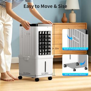 Refroidisseur d'air portable SimerSure 2,6 gallons 5000 Btu avec ventilateur humidificateur, unité de refroidissement sans fenêtre, blanc - Product Image 1