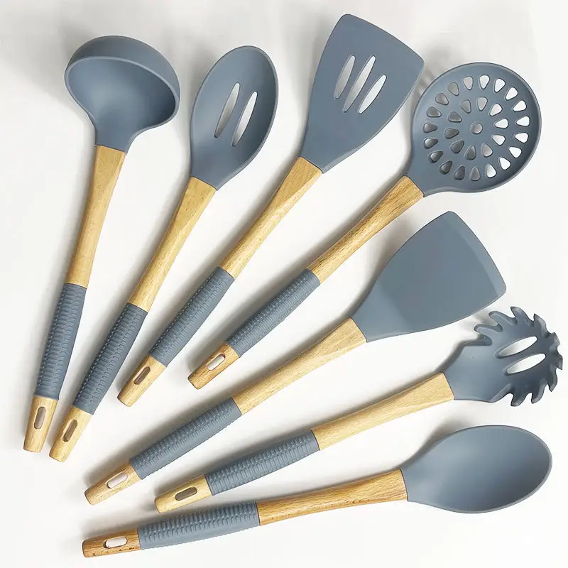 Silicone kitchen 7 sets of silicone shovel household high temperature resistant non-stick pan shovel baking tools