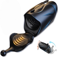 Vibrador de Pene, Juguete Sexual Masculino con 10*10 Vibraciones y 2 Motores y Funda Elástica, Máquina Estimuladora, Juguetes Sexuales para Hombres Gay