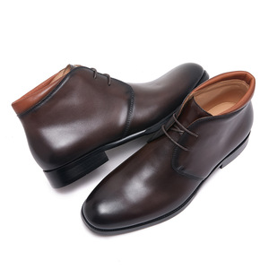 Botas <span class=keywords><strong>Chelsea</strong></span> de Piel Genuina Hechas a Mano para Hombre, Botines Clásicos de Caña Alta con Cordones, Transpirables y Antideslizantes, Zapatos de Vestir a la Moda - Product Image 4