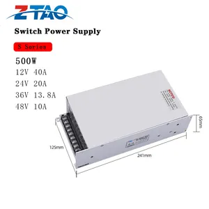 S-500-12 tertutup ac ke dc 12 v catu daya 500w tegangan konstan 500W 40A 12 volt sakelar catu daya dengan driver led 12VDC