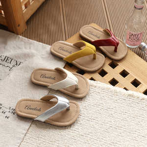 Sandalias de verano 2026 para niñas, chanclas de playa de color liso, calzado plano para vacaciones, estilo romántico. - Product Image 5