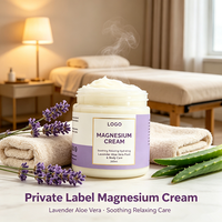 Crema Corporal de Magnesio Natural de Marca Privada, Calmante y Relajante, con Lavanda y Aloe Vera, Loción Hidratante para Masaje de Pies, Loción Corporal