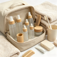 Flacon de lotion en verre écologique de 15g, 30g, 50g, 100ml, 120ml avec bouchon en bois de bambou naturel pour l'emballage de produits de beauté