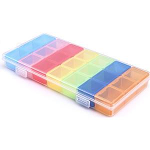 Vente directe d'usine, boîte à pilules portable en PP arc-en-ciel à 28 compartiments, boîte à mémo arc-en-ciel à 21 compartiments pour le rangement des pilules - Product Image 1