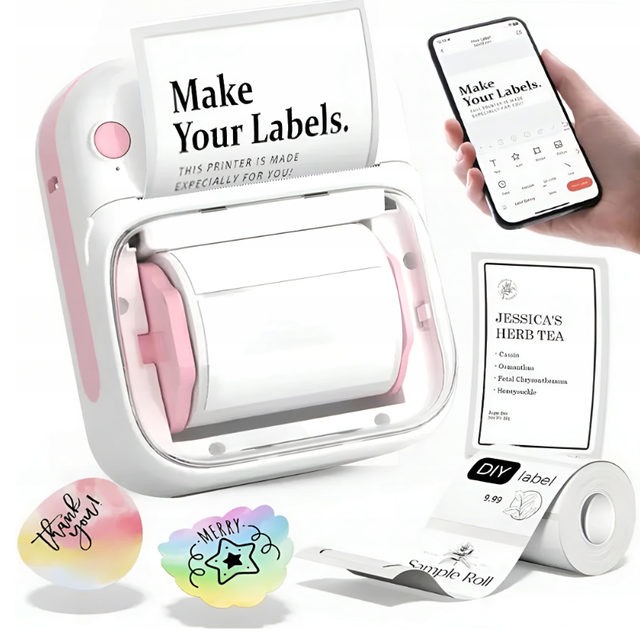 Portable Mini Printer Thermal Sticker Maker  Wireless Inkless Photo Printer for Journal Gift