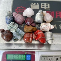 Vente en gros de sculptures de tortues en pierres gemmes de guérison, matériaux variés, animaux colorés, artisanat en cristal pour décoration et cadeaux