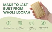 Éponge personnalisée en pulpe de bois de concombre naturelle double face, biodégradable, en cellulose, super douce, absorption d'eau de 500%-750% pour