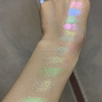 Palette de fards à paupières 12 couleurs en poudre de marbre mélangé, pigment optique personnalisé, finition scintillante, kit de maquillage avec boîte rose
