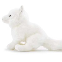 Peluche Renard Arctique Adorable et Cuddly, Poupée en Peluche Blanche et Moelleuse Remplie de Coton PP